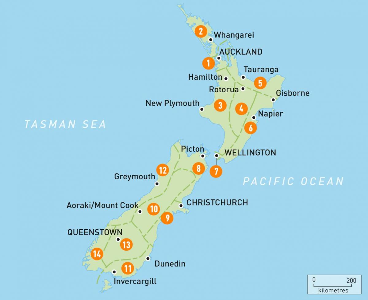 auckland në zelandën e re harta