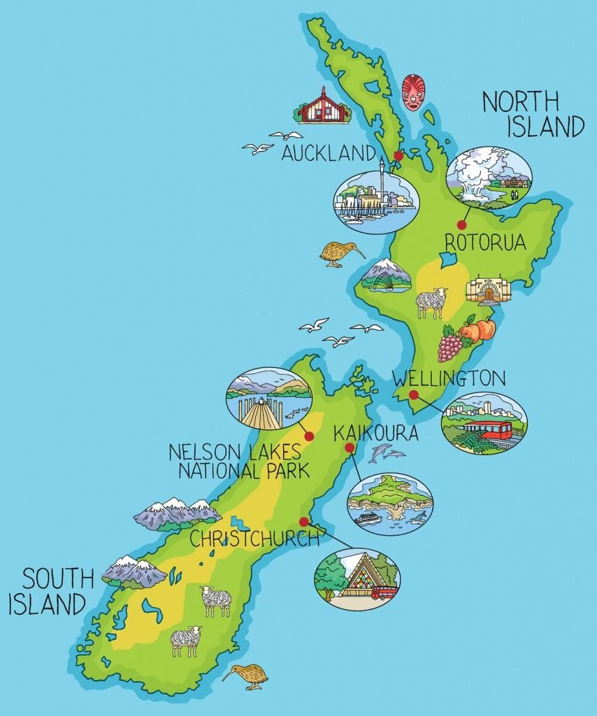zelanda e re harta cartoon