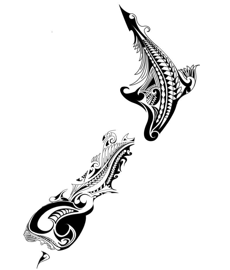 Harta e zelandës së re tatuazh
