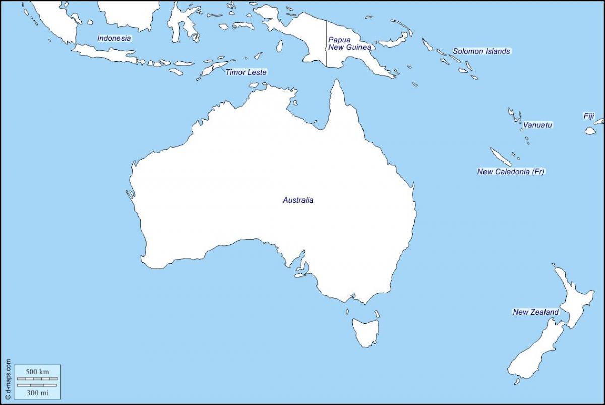 të përshkruajë harta e australia dhe zelanda e re